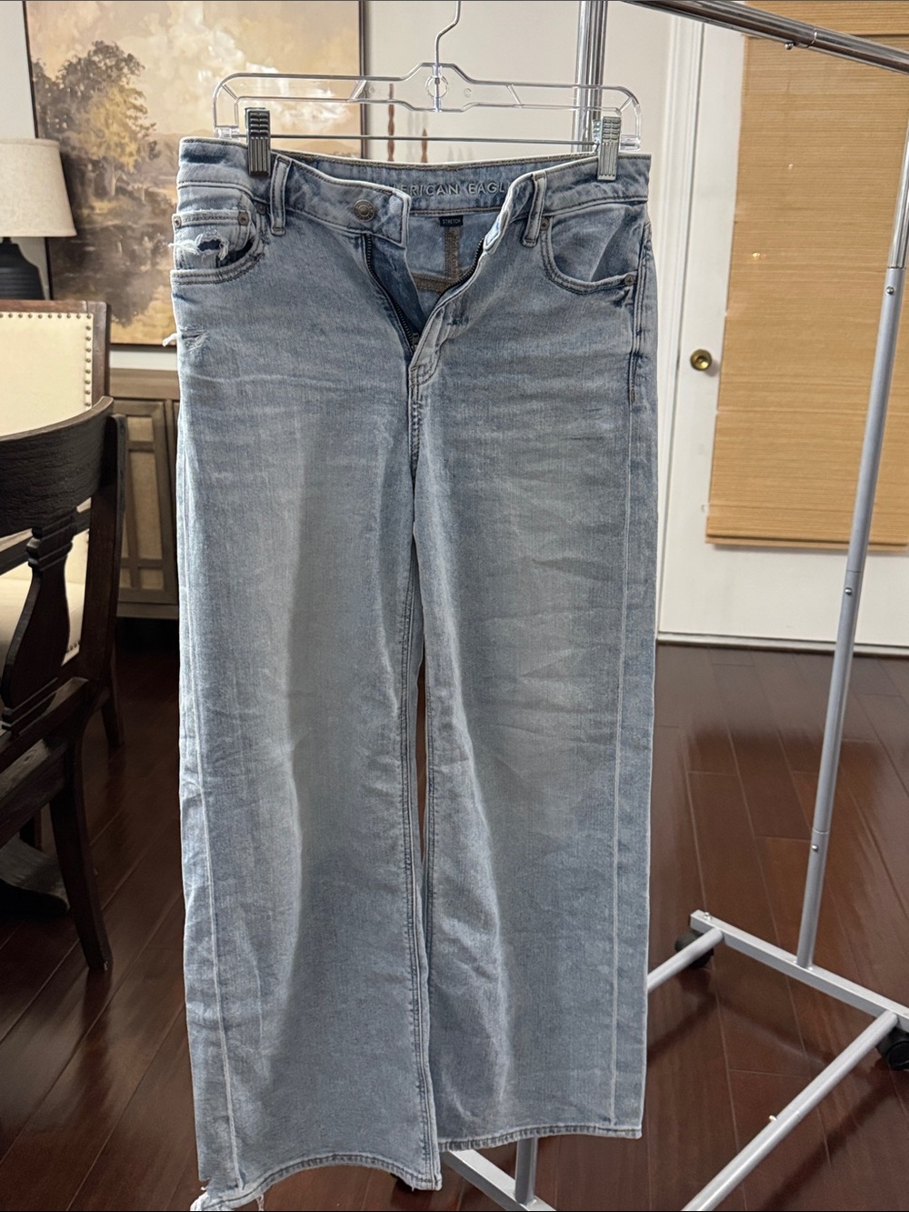 American Eagle Outfitters Super High Waisted Baggy Wide-Leg Jeans